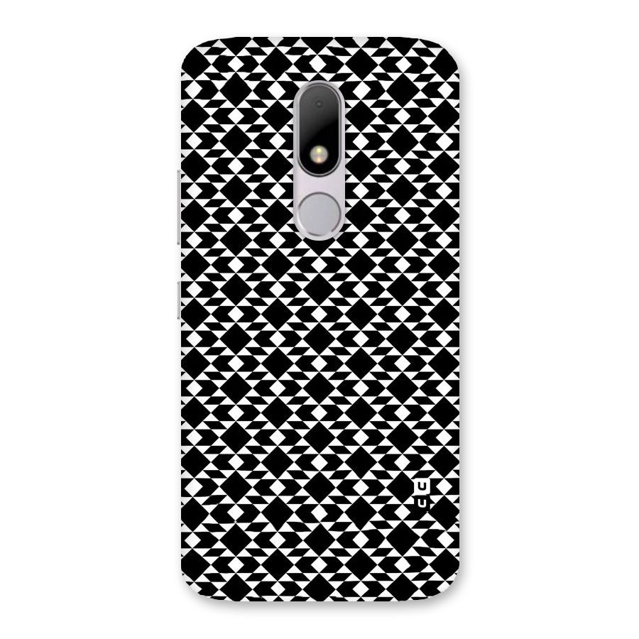Black White Diamond Abstract Back Case for Moto M