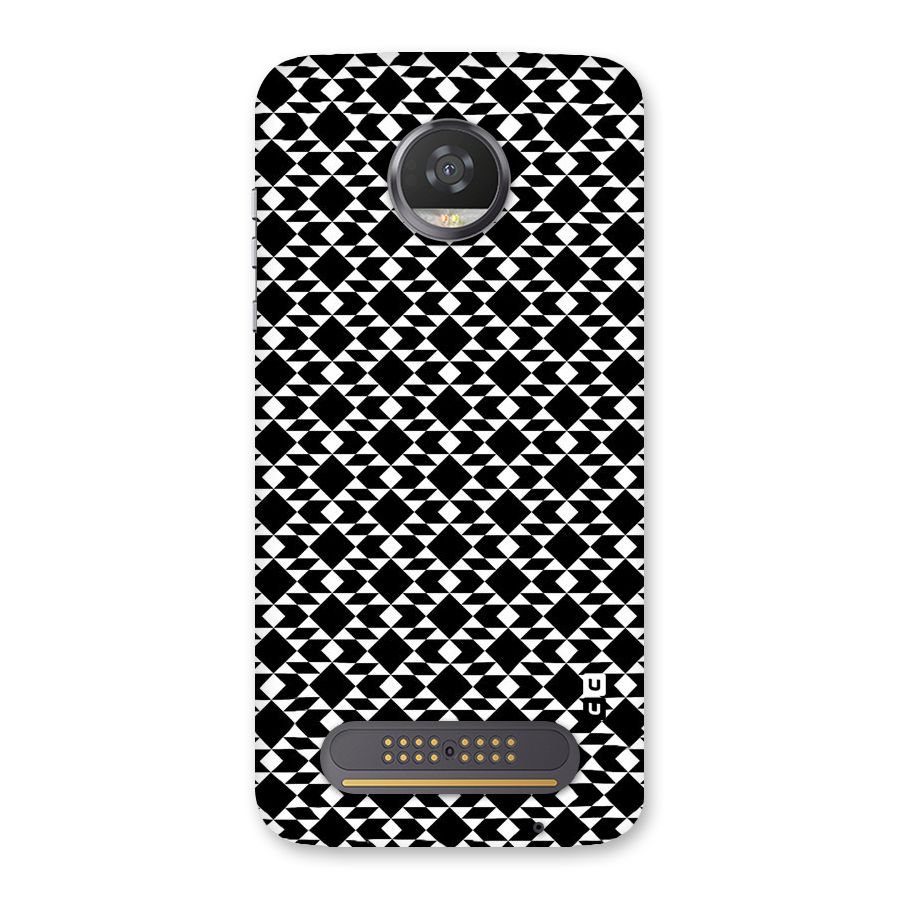 Black White Diamond Abstract Back Case for Moto Z2 Play
