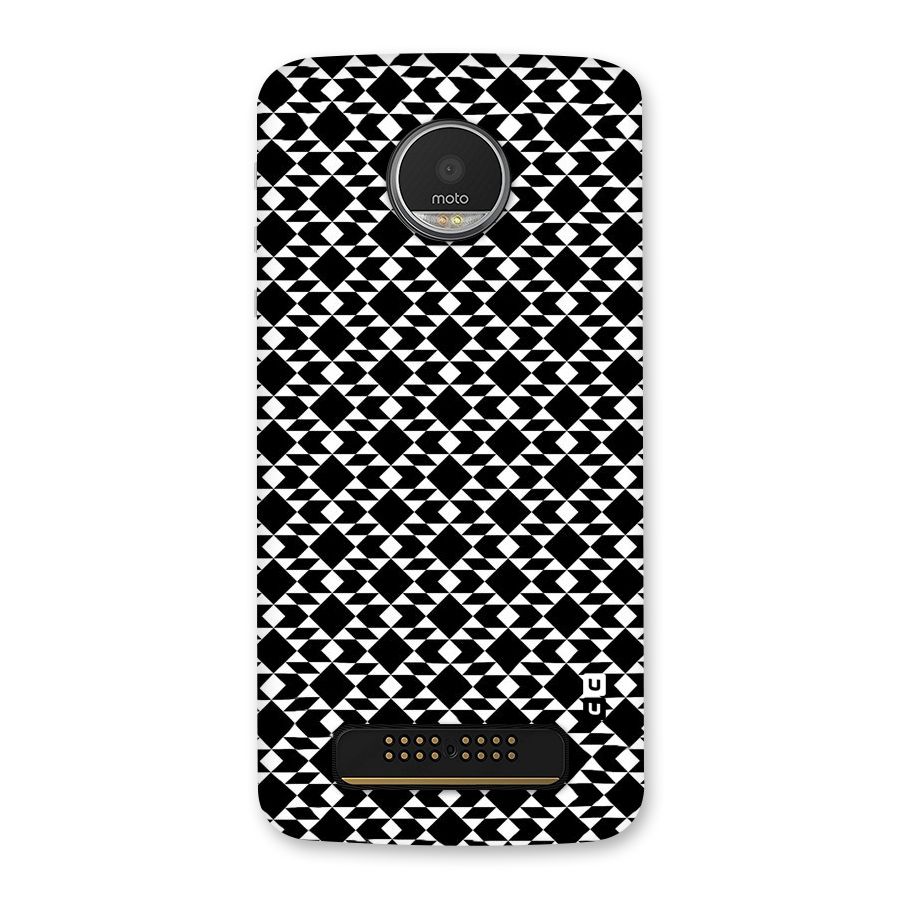 Black White Diamond Abstract Back Case for Moto Z Play