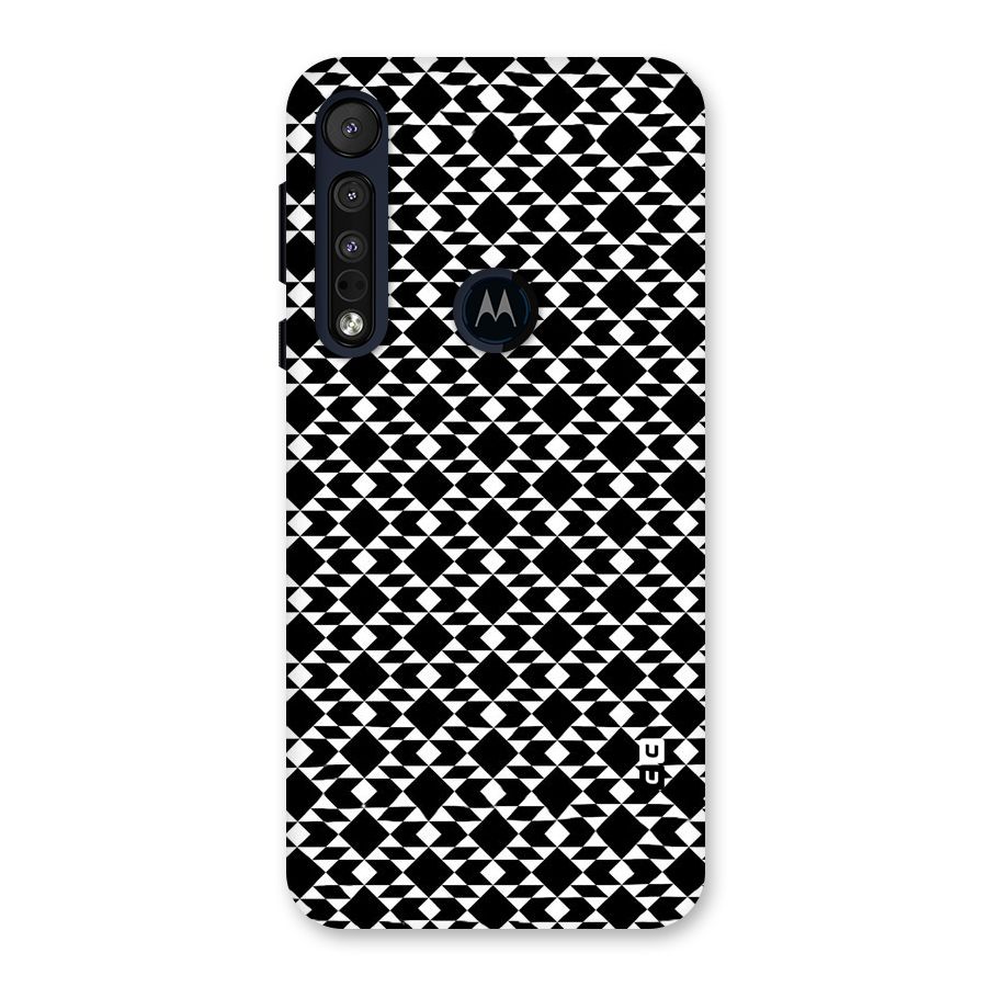 Black White Diamond Abstract Back Case for Motorola One Macro