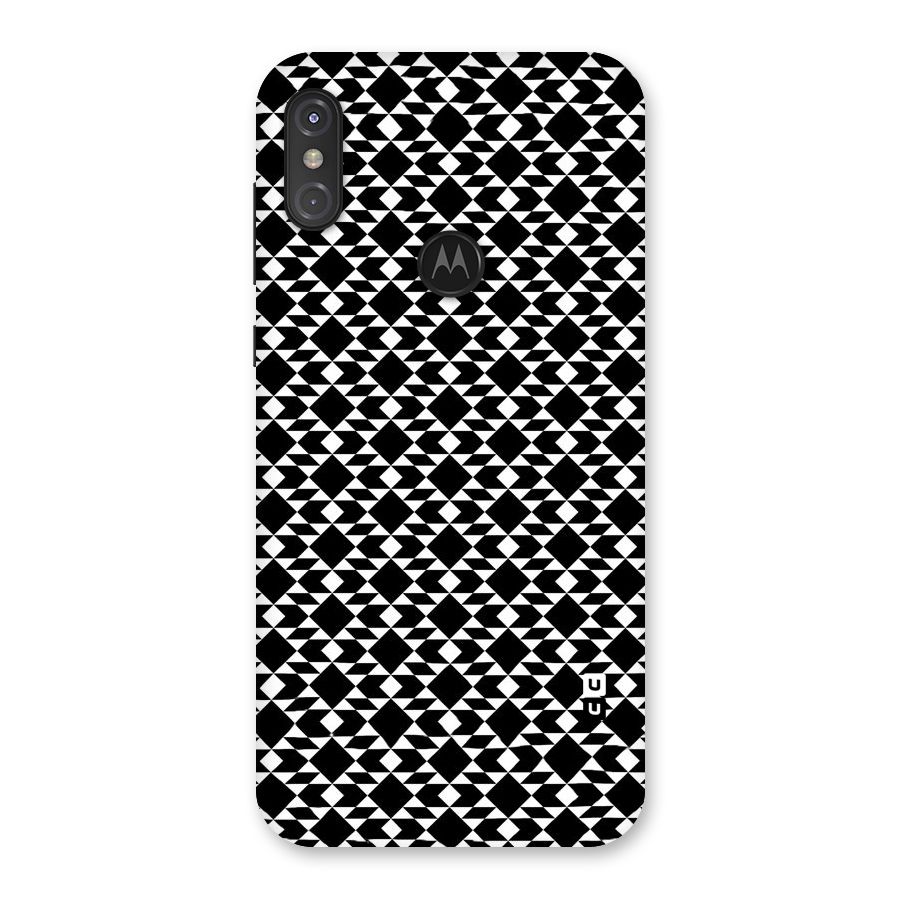 Black White Diamond Abstract Back Case for Motorola One Power