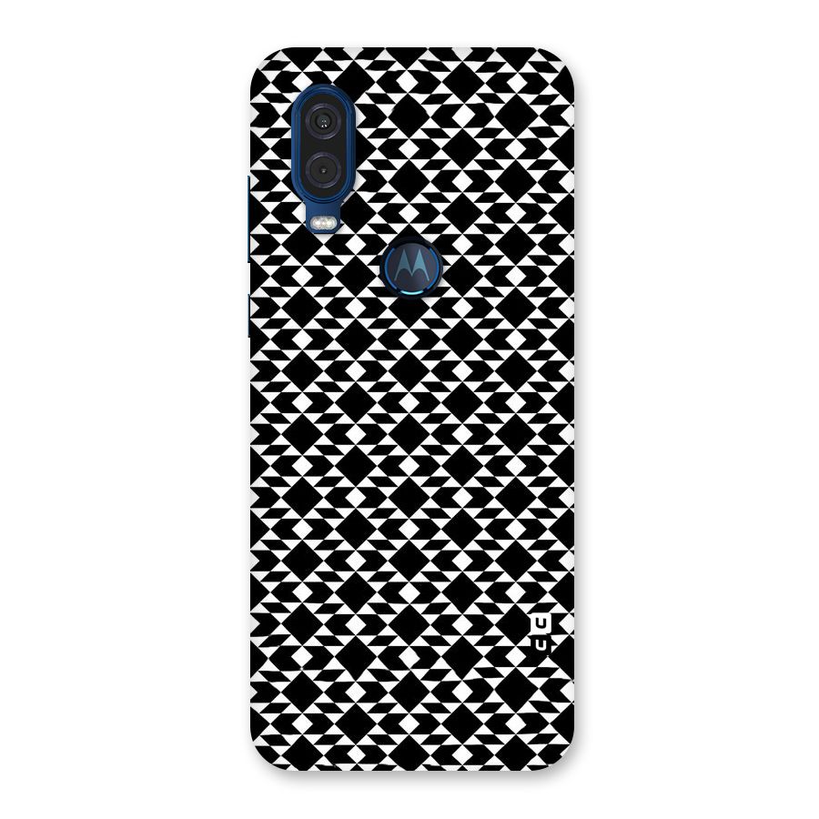 Black White Diamond Abstract Back Case for Motorola One Vision