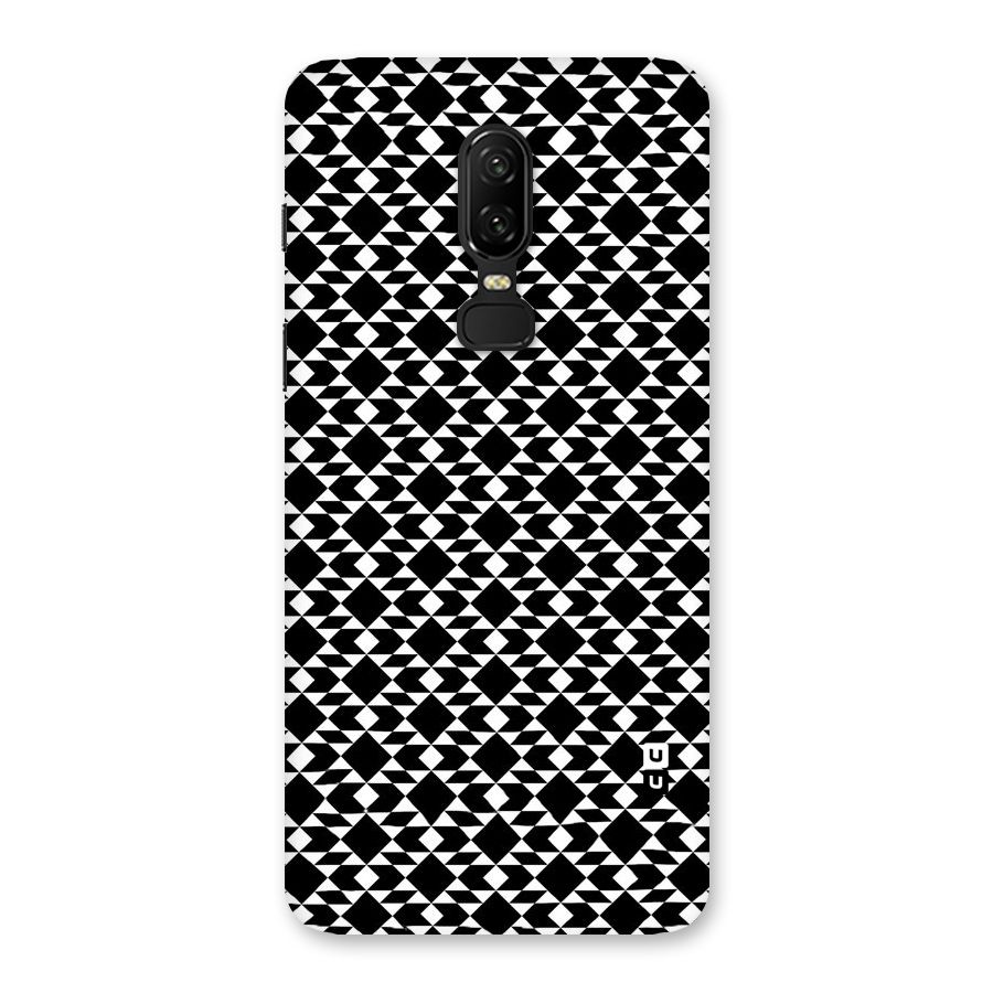 Black White Diamond Abstract Back Case for OnePlus 6