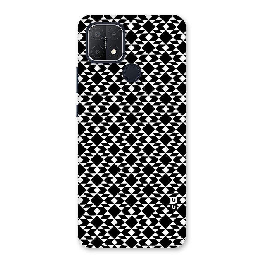 Black White Diamond Abstract Back Case for Oppo A15s