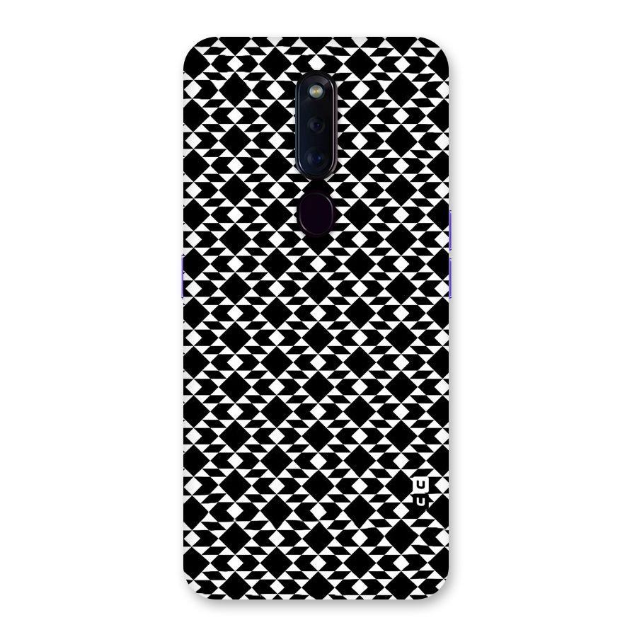Black White Diamond Abstract Back Case for Oppo F11 Pro