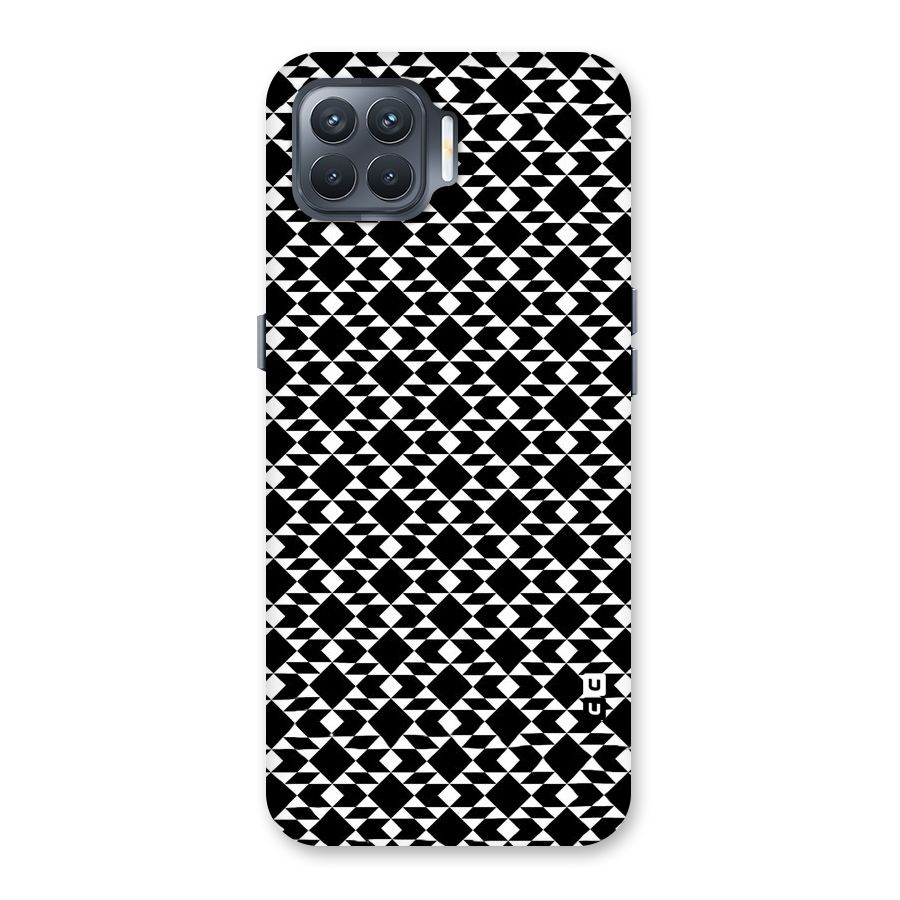 Black White Diamond Abstract Back Case for Oppo F17 Pro