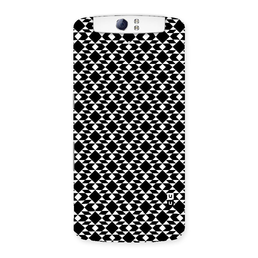 Black White Diamond Abstract Back Case for Oppo N1
