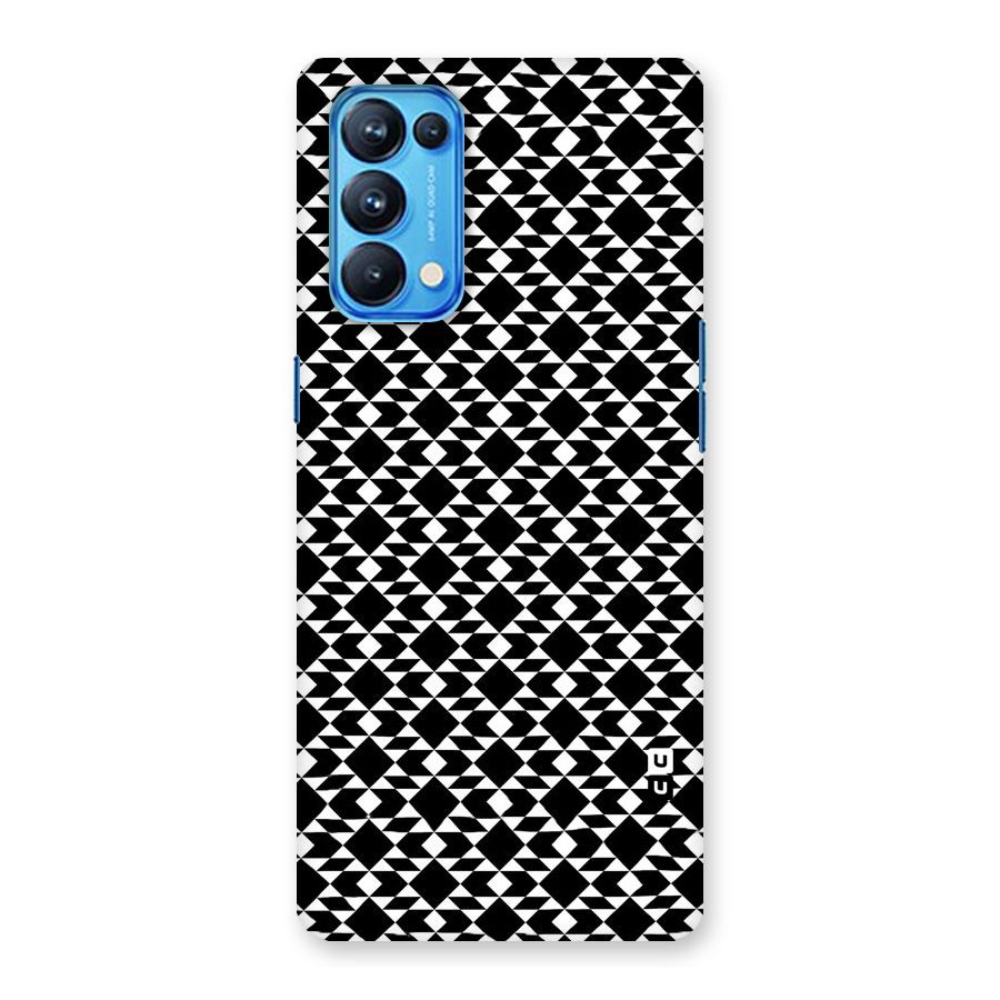 Black White Diamond Abstract Back Case for Oppo Reno5 Pro 5G