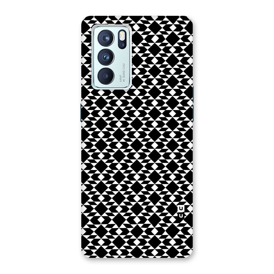 Black White Diamond Abstract Back Case for Oppo Reno6 Pro 5G