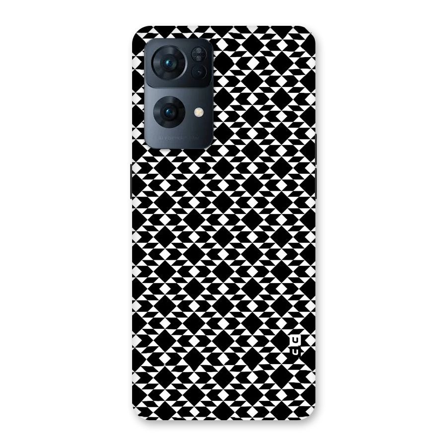 Black White Diamond Abstract Back Case for Oppo Reno7 Pro 5G