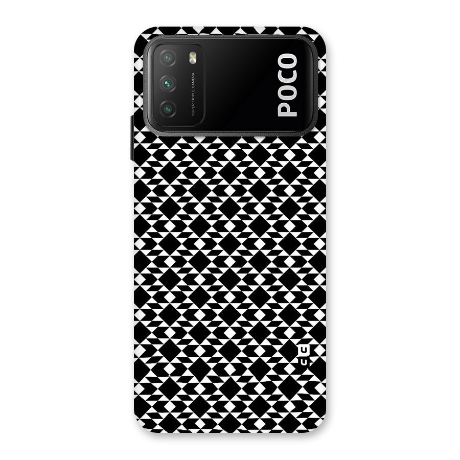 Black White Diamond Abstract Back Case for Poco M3