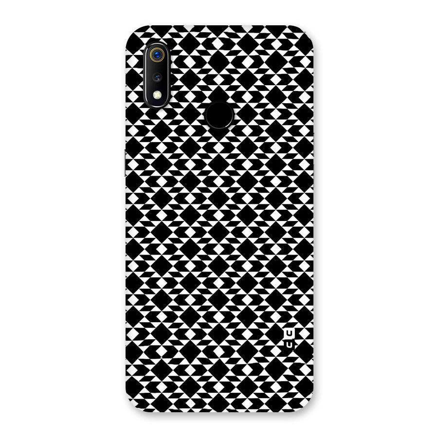 Black White Diamond Abstract Back Case for Realme 3