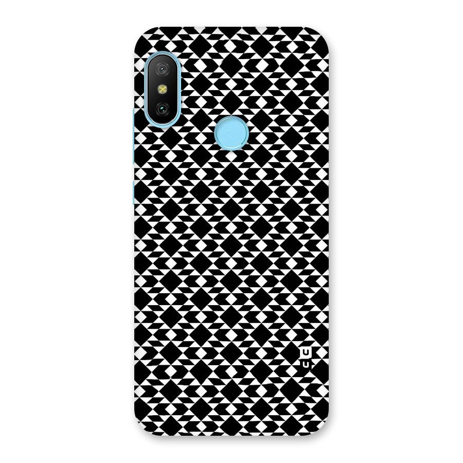 Black White Diamond Abstract Back Case for Redmi 6 Pro