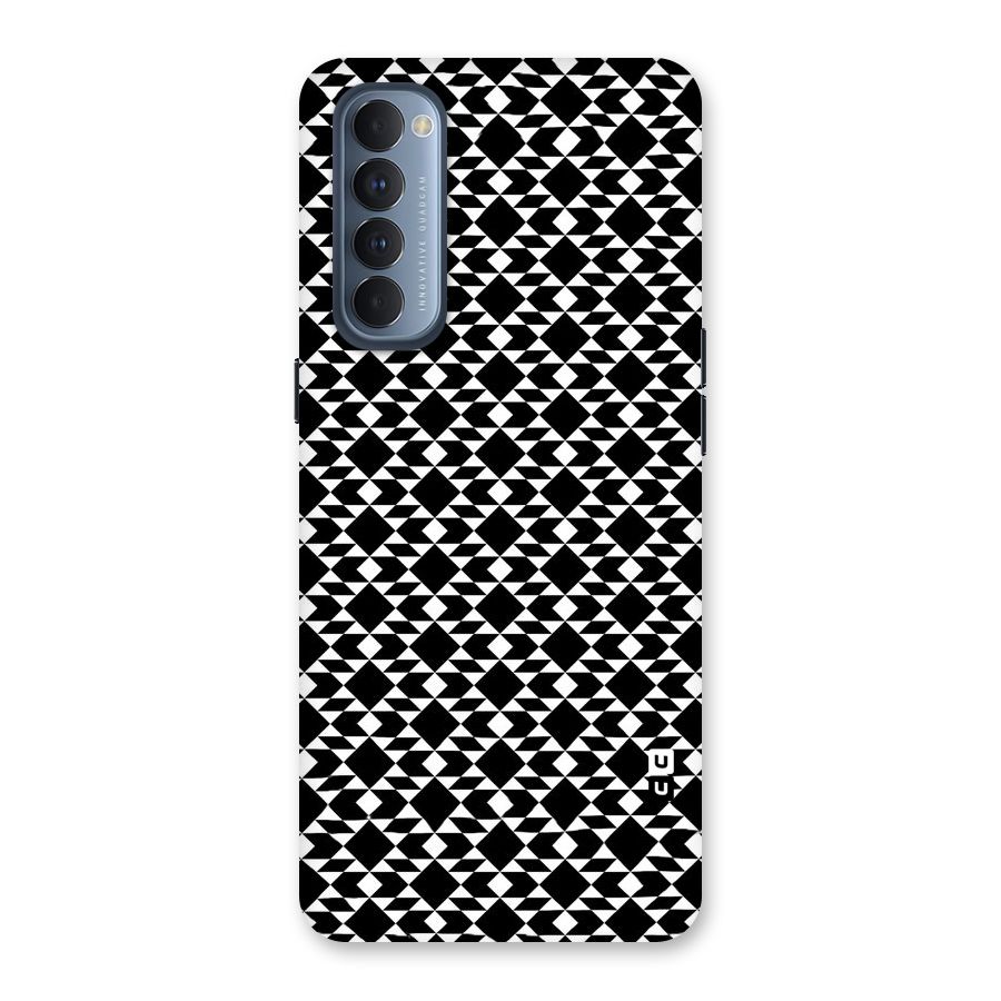 Black White Diamond Abstract Back Case for Reno4 Pro