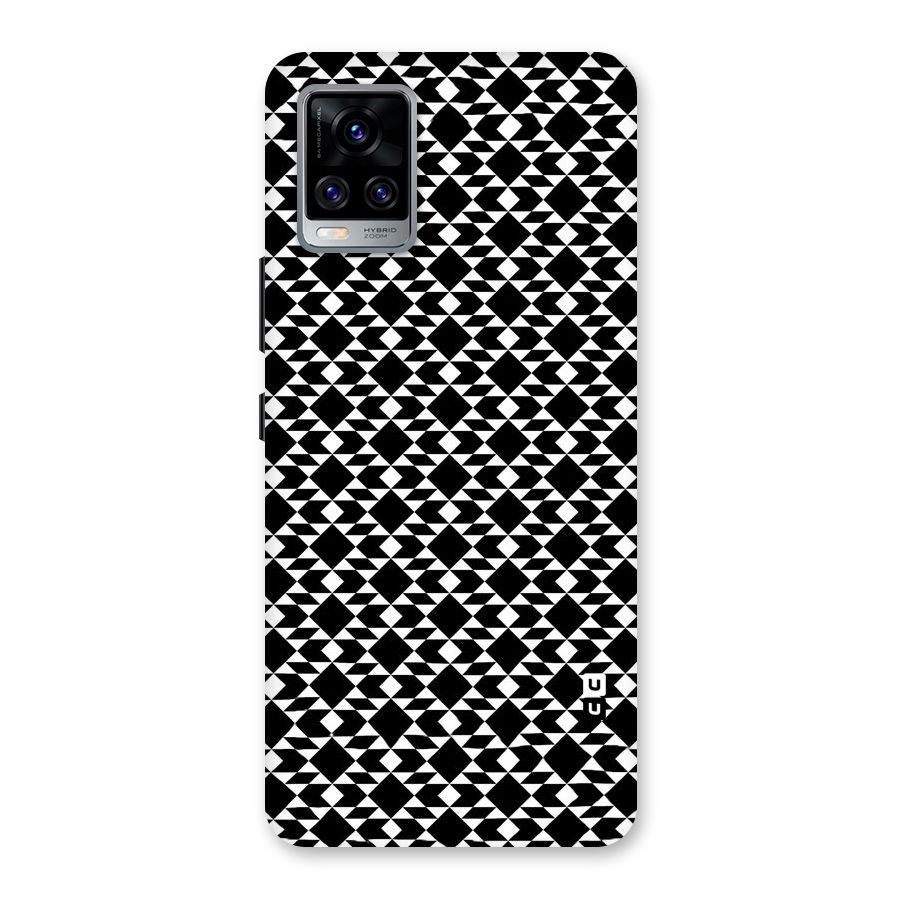 Black White Diamond Abstract Back Case for Vivo V20 Pro