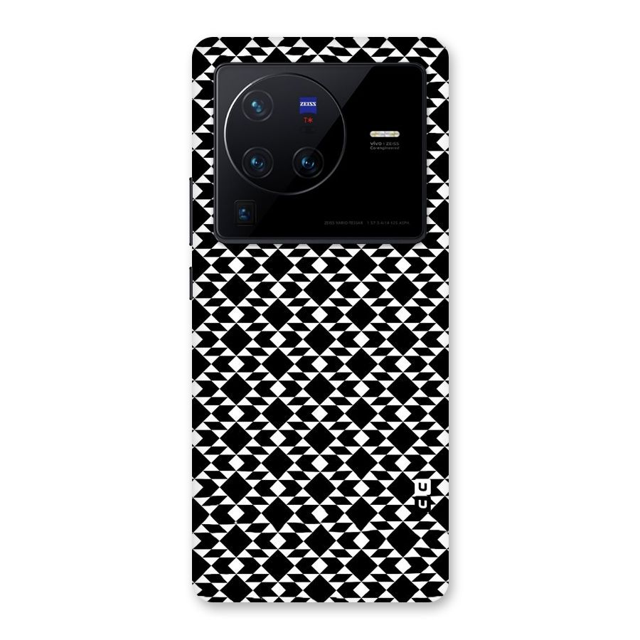 Black White Diamond Abstract Back Case for Vivo X80 Pro