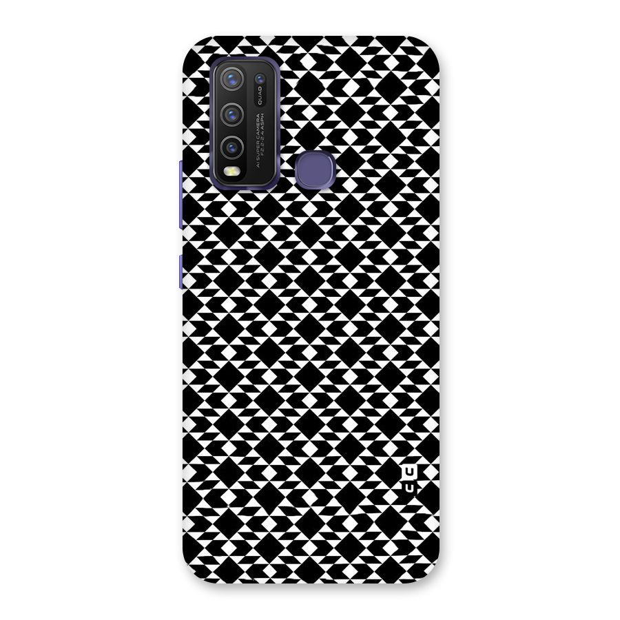 Black White Diamond Abstract Back Case for Vivo Y30