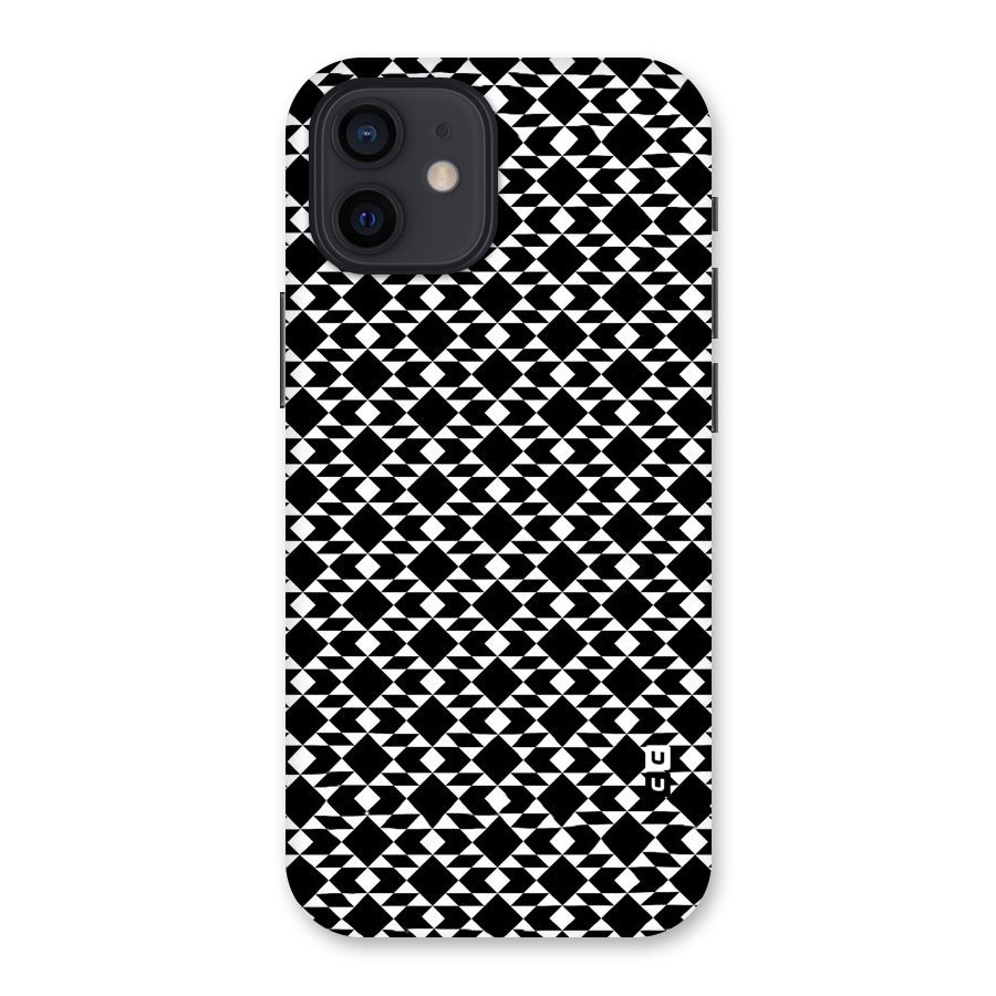 Black White Diamond Abstract Back Case for iPhone 12