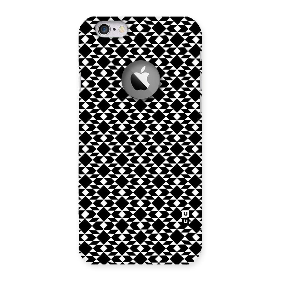 Black White Diamond Abstract Back Case for iPhone 6 Logo Cut