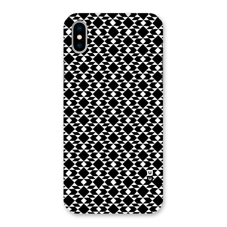 Black White Diamond Abstract Back Case for iPhone XS