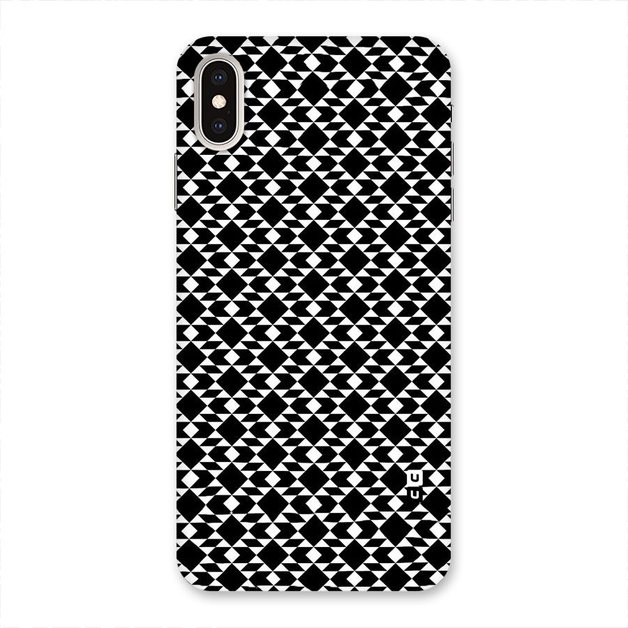 Black White Diamond Abstract Back Case for iPhone XS Max