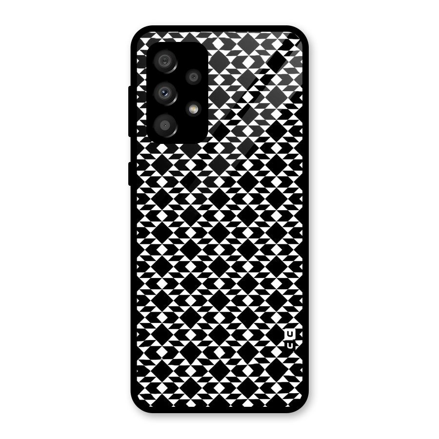 Black White Diamond Abstract Glass Back Case for Galaxy A32