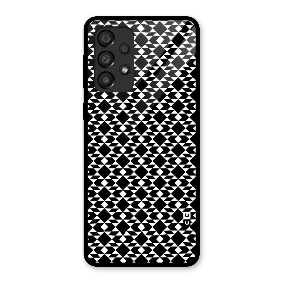 Black White Diamond Abstract Glass Back Case for Galaxy A33 5G