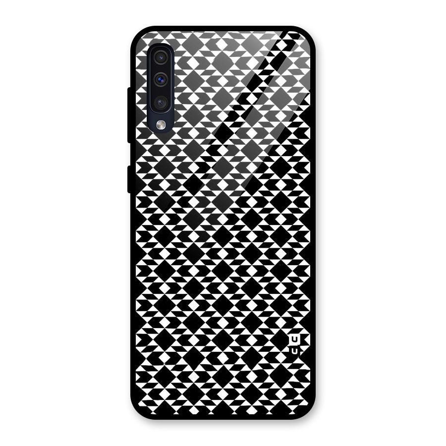 Black White Diamond Abstract Glass Back Case for Galaxy A50s