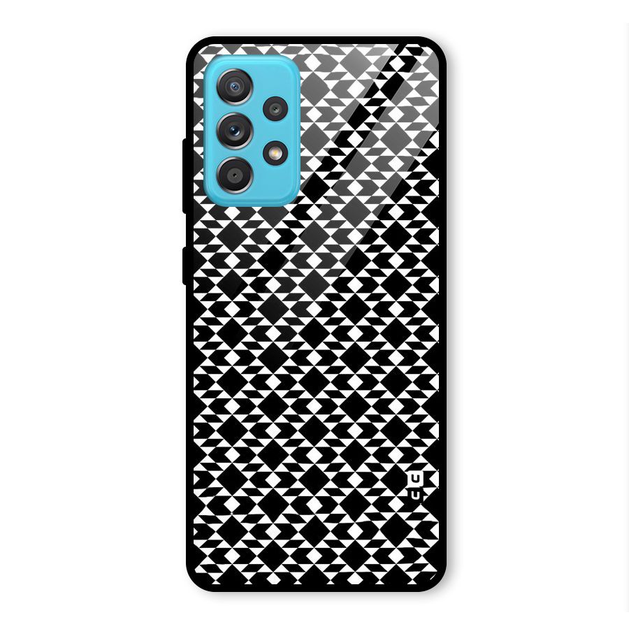 Black White Diamond Abstract Glass Back Case for Galaxy A52