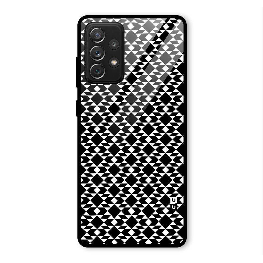 Black White Diamond Abstract Glass Back Case for Galaxy A72
