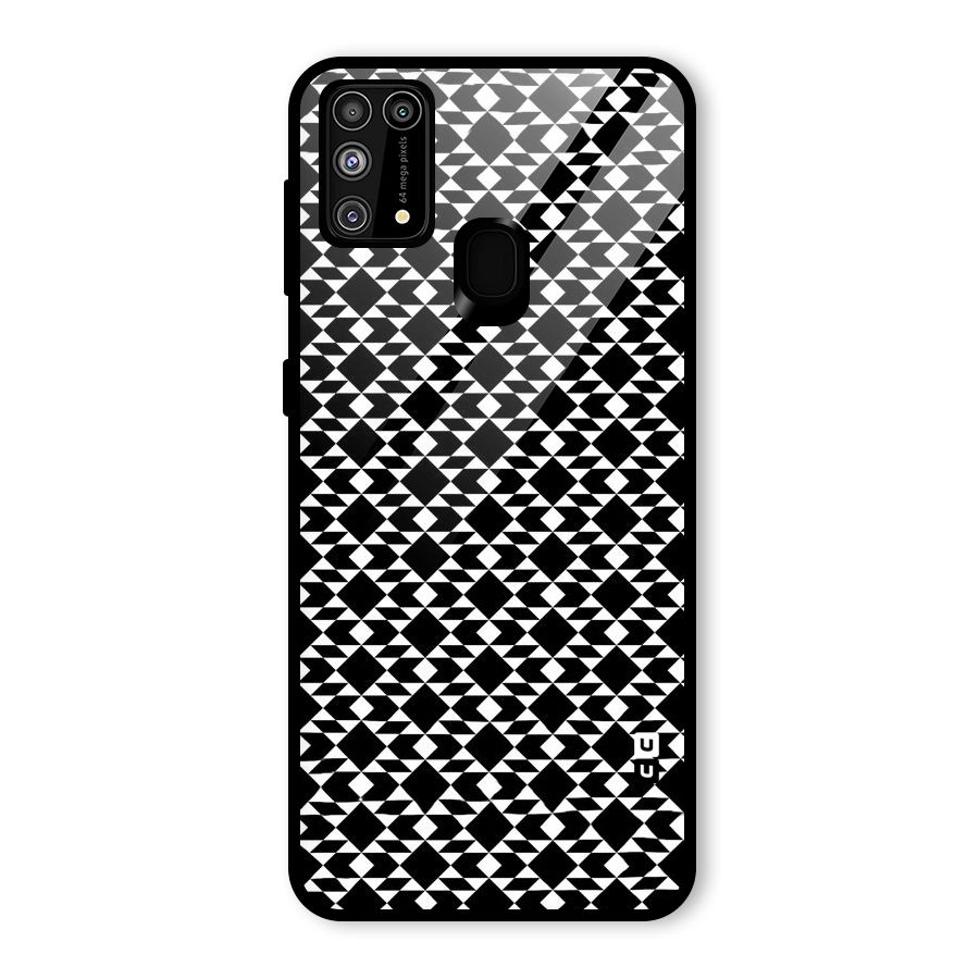 Black White Diamond Abstract Glass Back Case for Galaxy F41