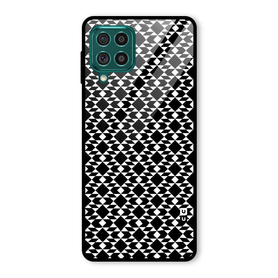Black White Diamond Abstract Glass Back Case for Galaxy F62