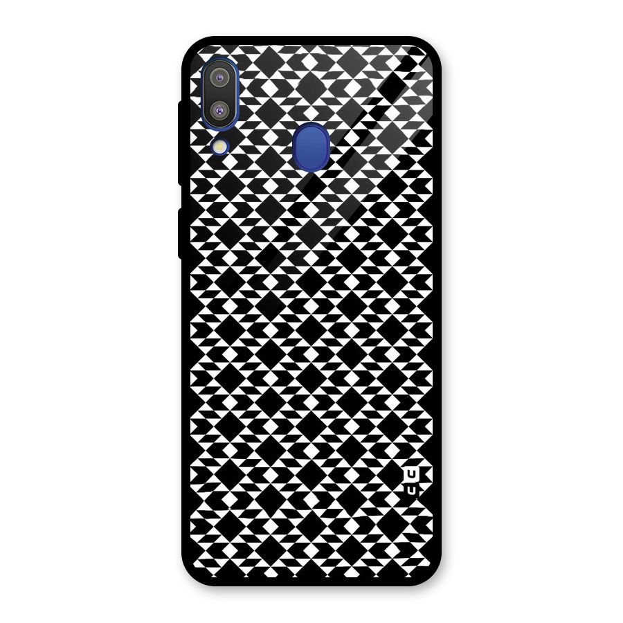 Black White Diamond Abstract Glass Back Case for Galaxy M20