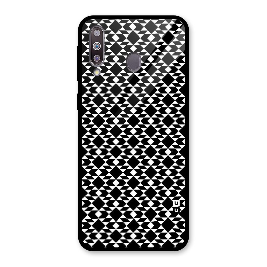 Black White Diamond Abstract Glass Back Case for Galaxy M30