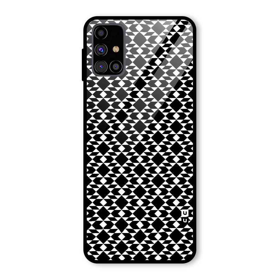 Black White Diamond Abstract Glass Back Case for Galaxy M31s