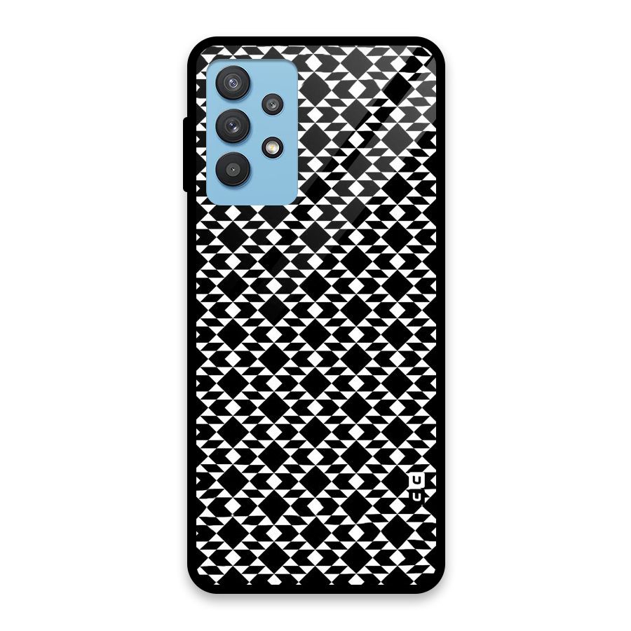Black White Diamond Abstract Glass Back Case for Galaxy M32 5G
