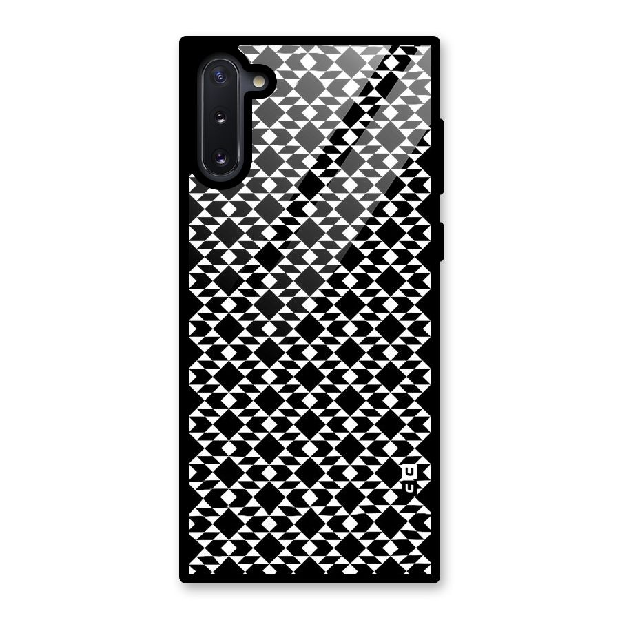 Black White Diamond Abstract Glass Back Case for Galaxy Note 10
