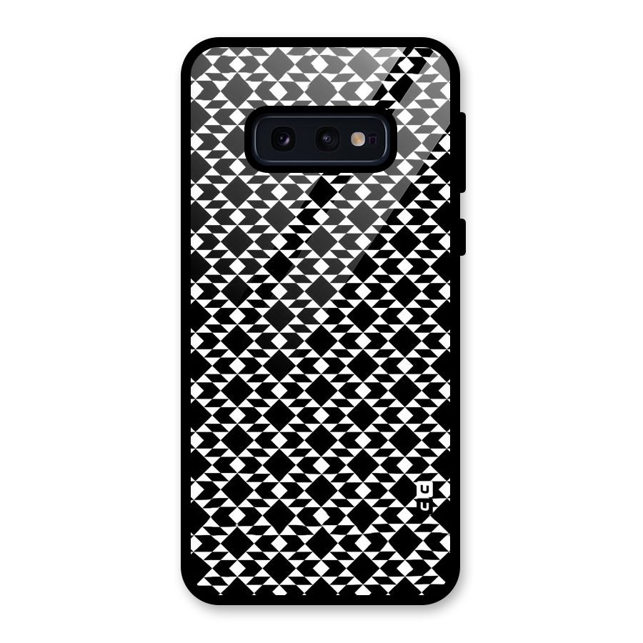 Black White Diamond Abstract Glass Back Case for Galaxy S10e