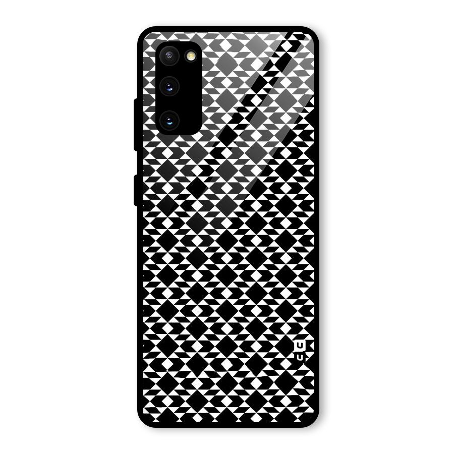 Black White Diamond Abstract Glass Back Case for Galaxy S20 FE