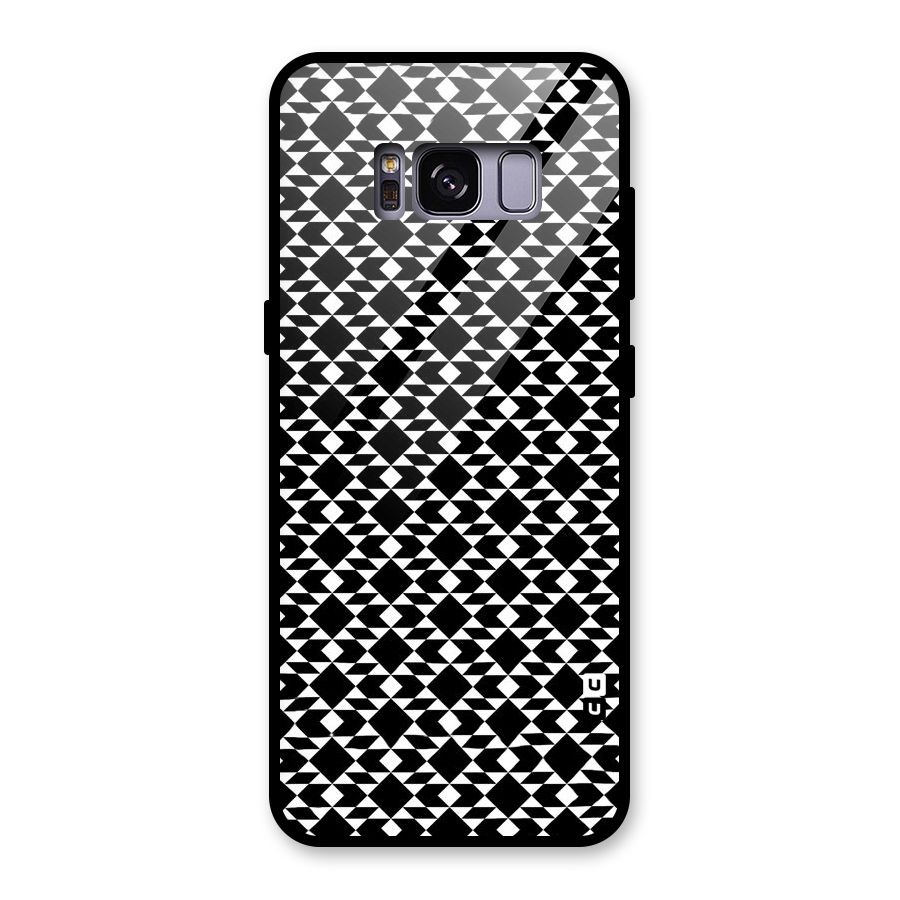 Black White Diamond Abstract Glass Back Case for Galaxy S8