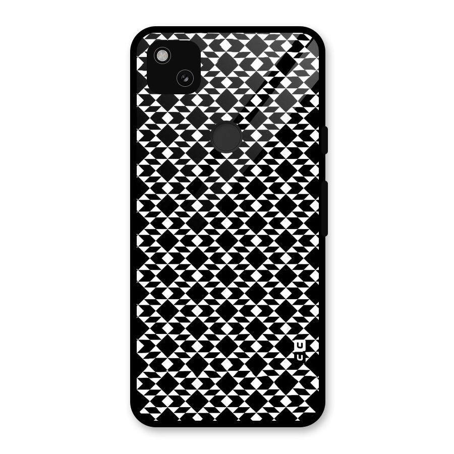 Black White Diamond Abstract Glass Back Case for Google Pixel 4a