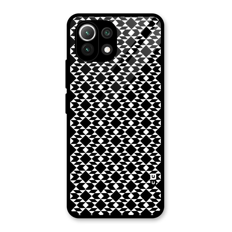 Black White Diamond Abstract Glass Back Case for Mi 11 Lite