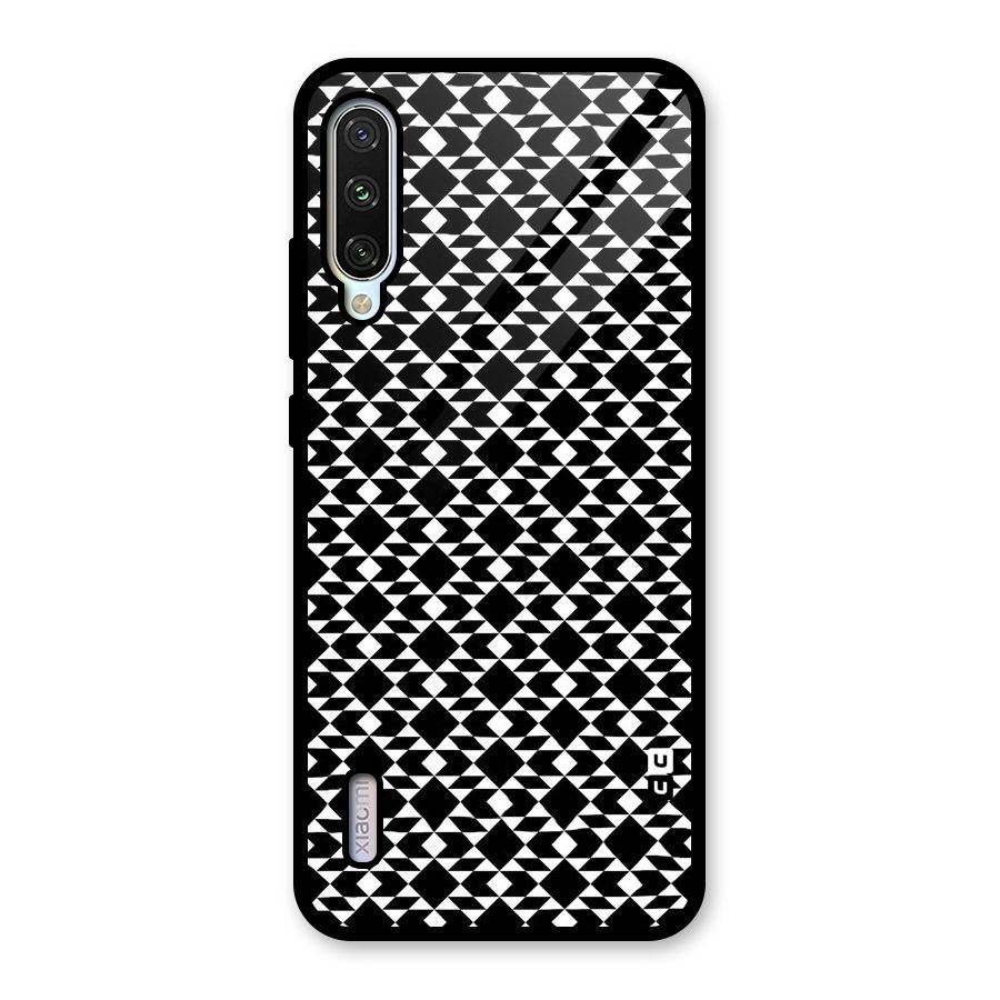 Black White Diamond Abstract Glass Back Case for Mi A3