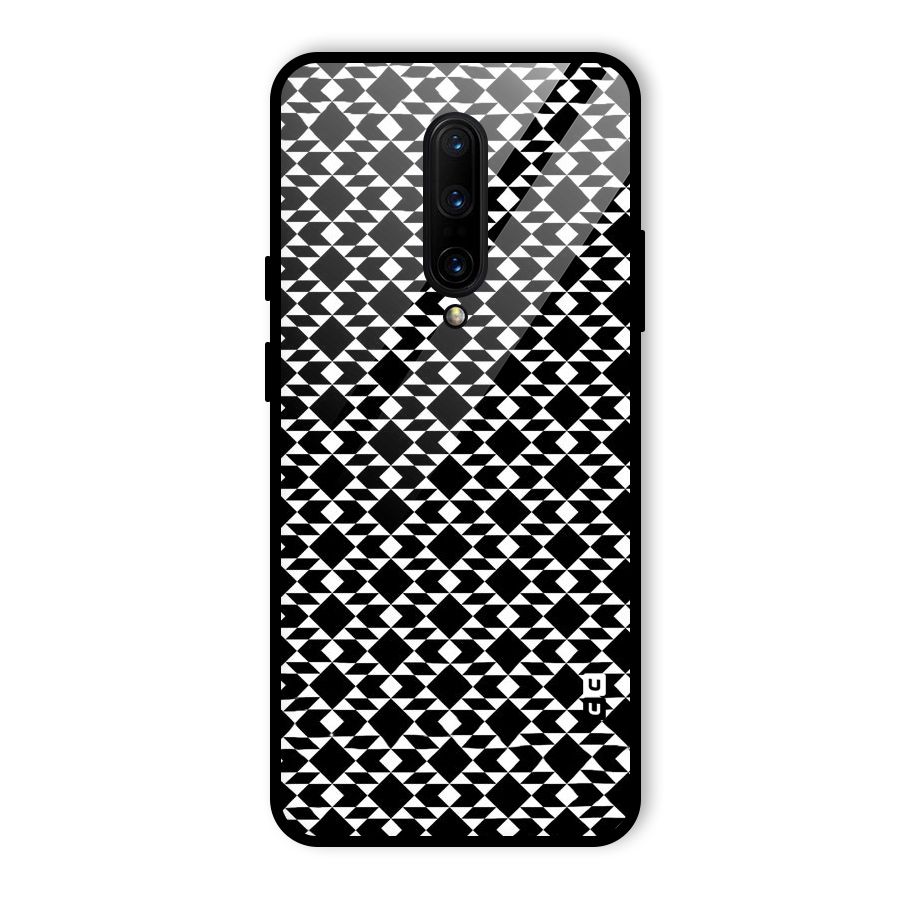 Black White Diamond Abstract Glass Back Case for OnePlus 7 Pro