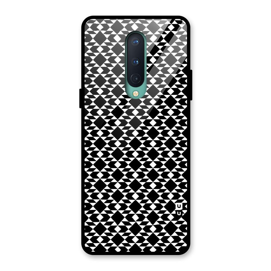 Black White Diamond Abstract Glass Back Case for OnePlus 8
