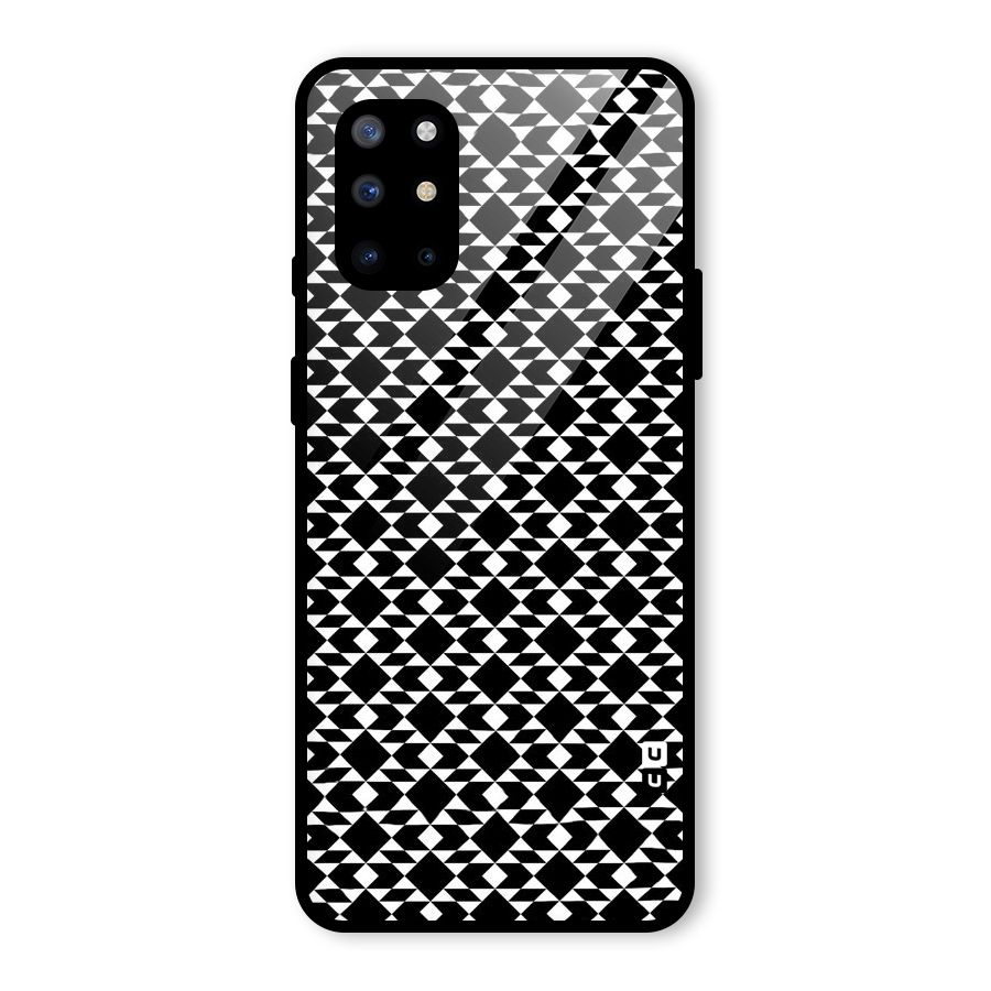 Black White Diamond Abstract Glass Back Case for OnePlus 8T