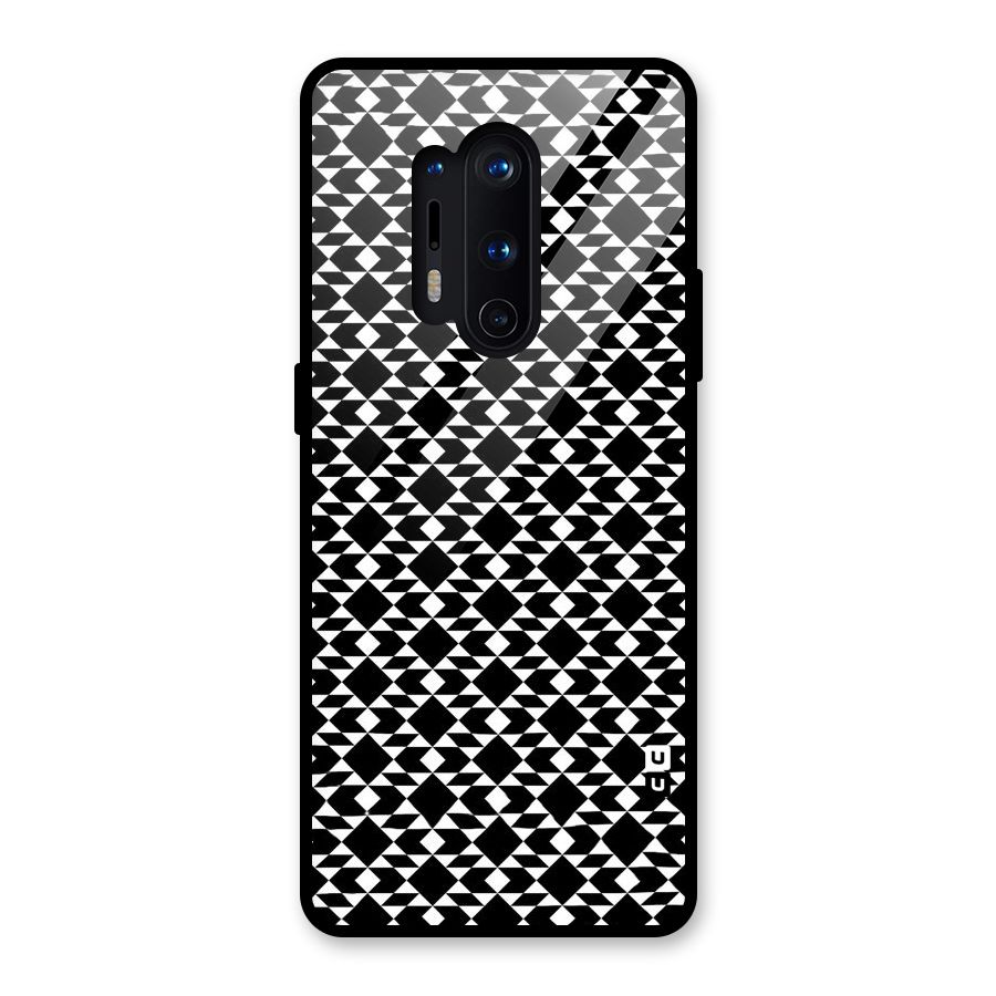 Black White Diamond Abstract Glass Back Case for OnePlus 8 Pro