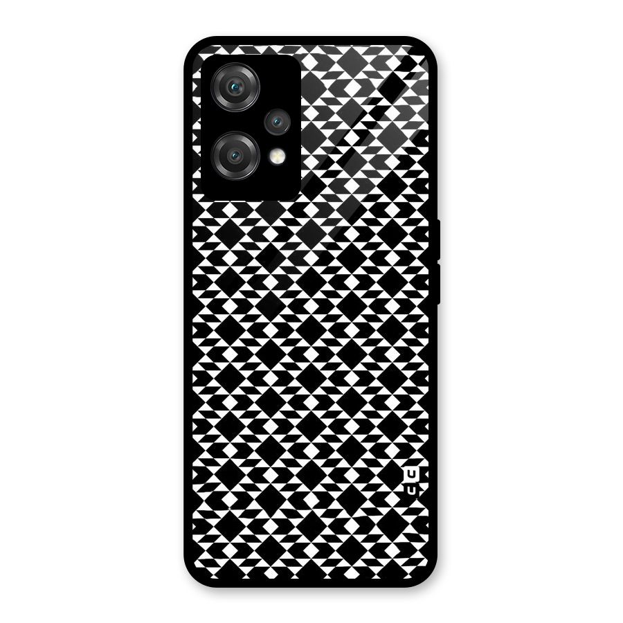 Black White Diamond Abstract Glass Back Case for OnePlus Nord CE 2 Lite 5G