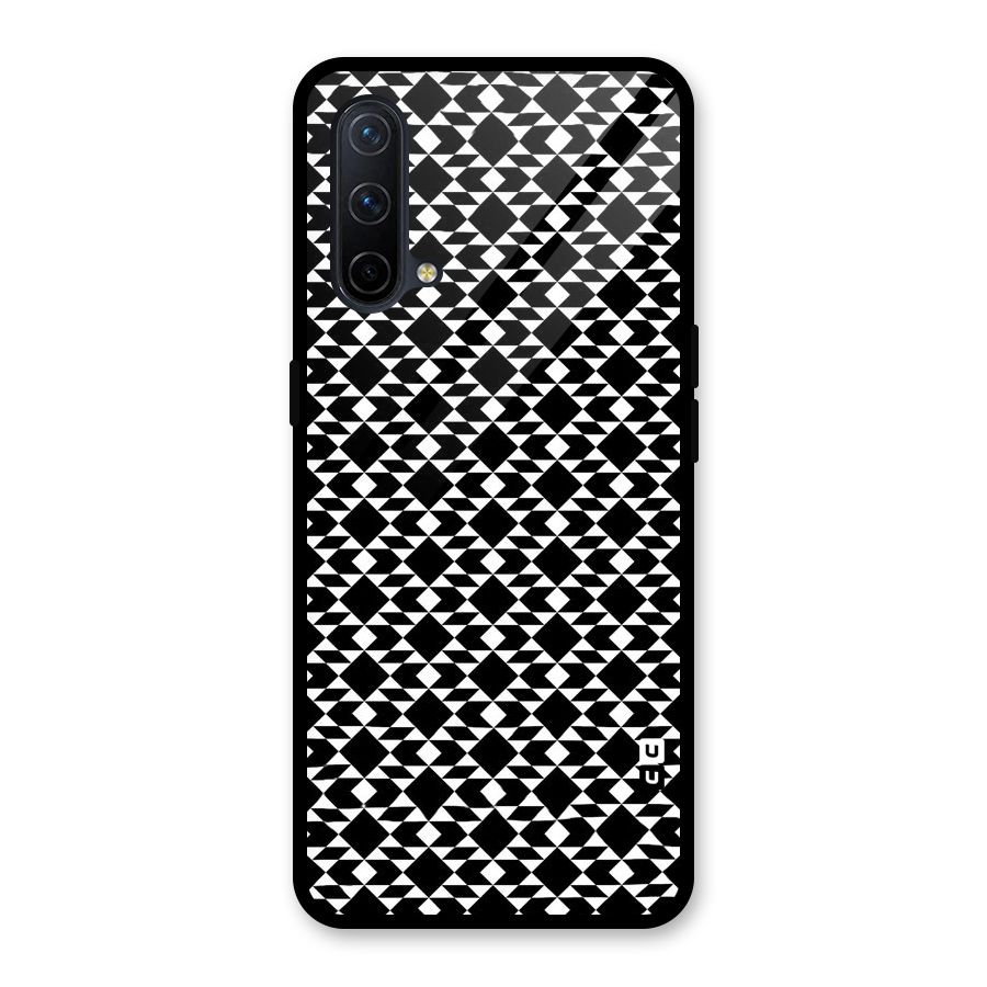 Black White Diamond Abstract Glass Back Case for OnePlus Nord CE 5G