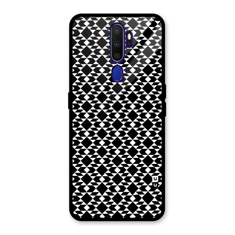 Black White Diamond Abstract Glass Back Case for Oppo A9 (2020)